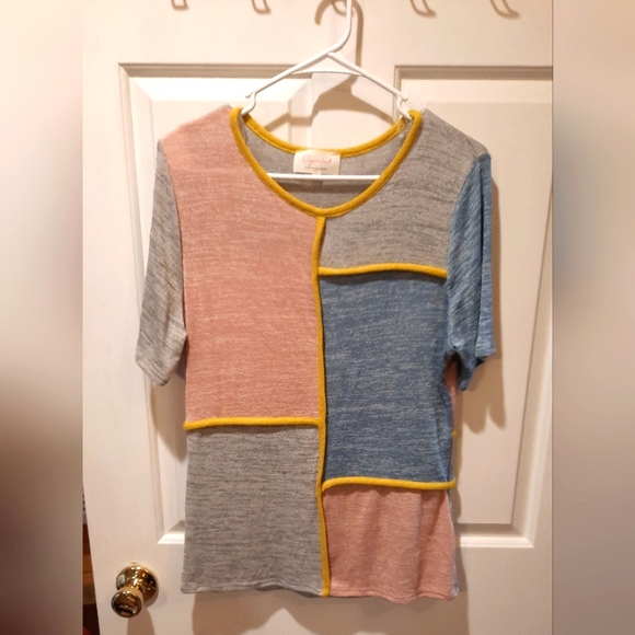 Sugarfox Colorblock Short Sleeve Blouse size 1X - Picture 2 of 11